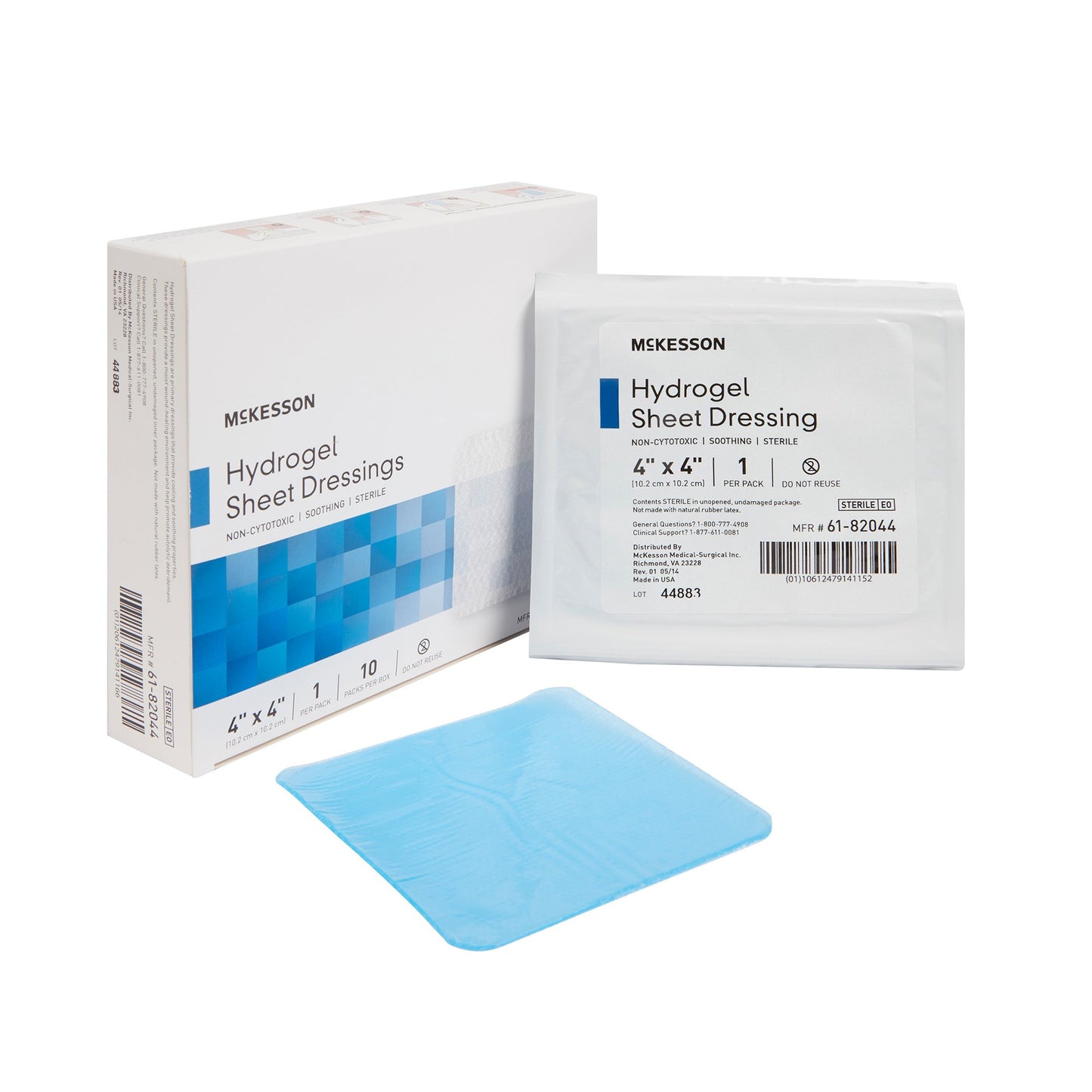 Hydrogel Wound Dressing McKesson Sheet 4 X 4 Inch Sterile - 61-82044