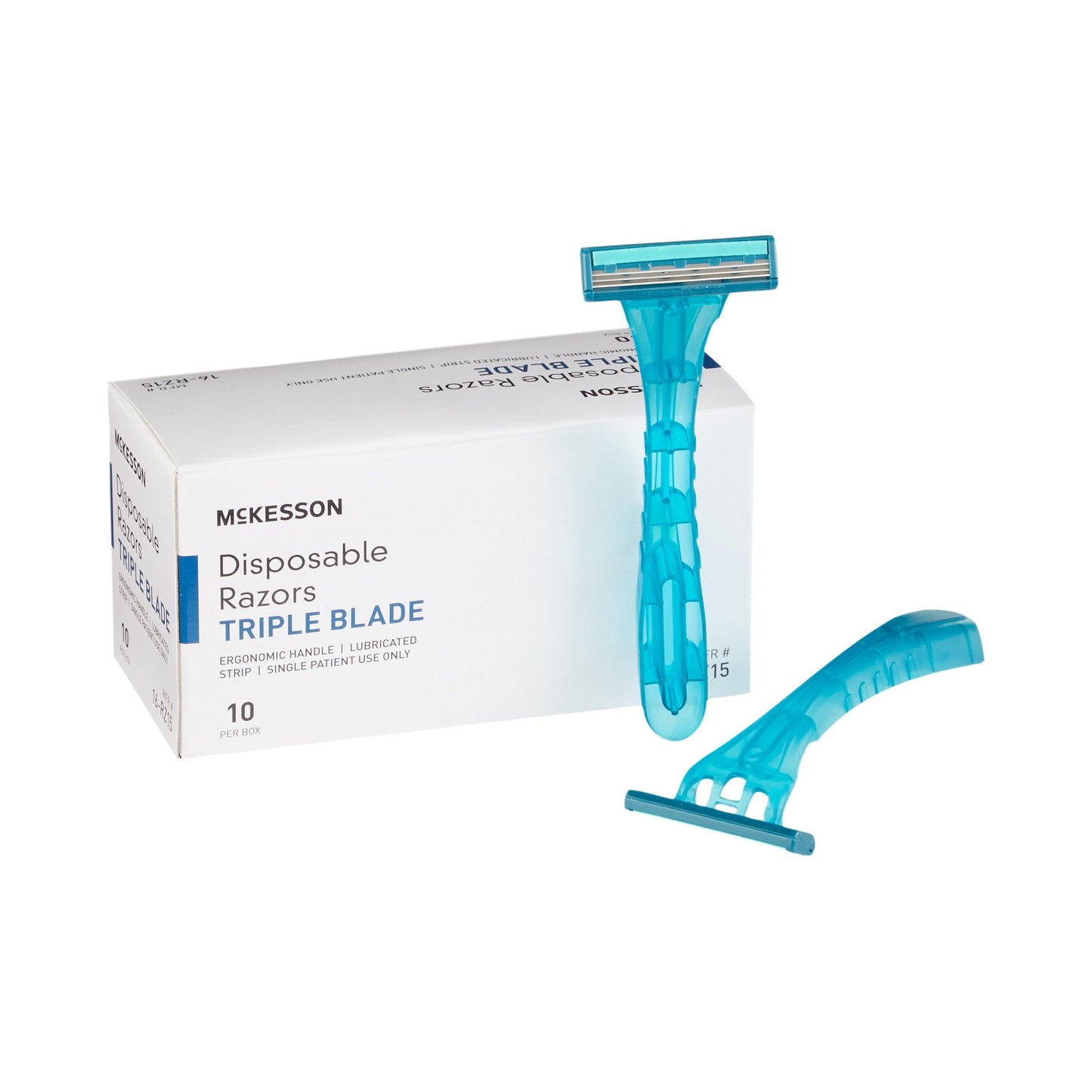 Personal Razor with Lubricating Strip McKesson Single Edge Triple Blade NonSterile Disposable - 16-RZ15