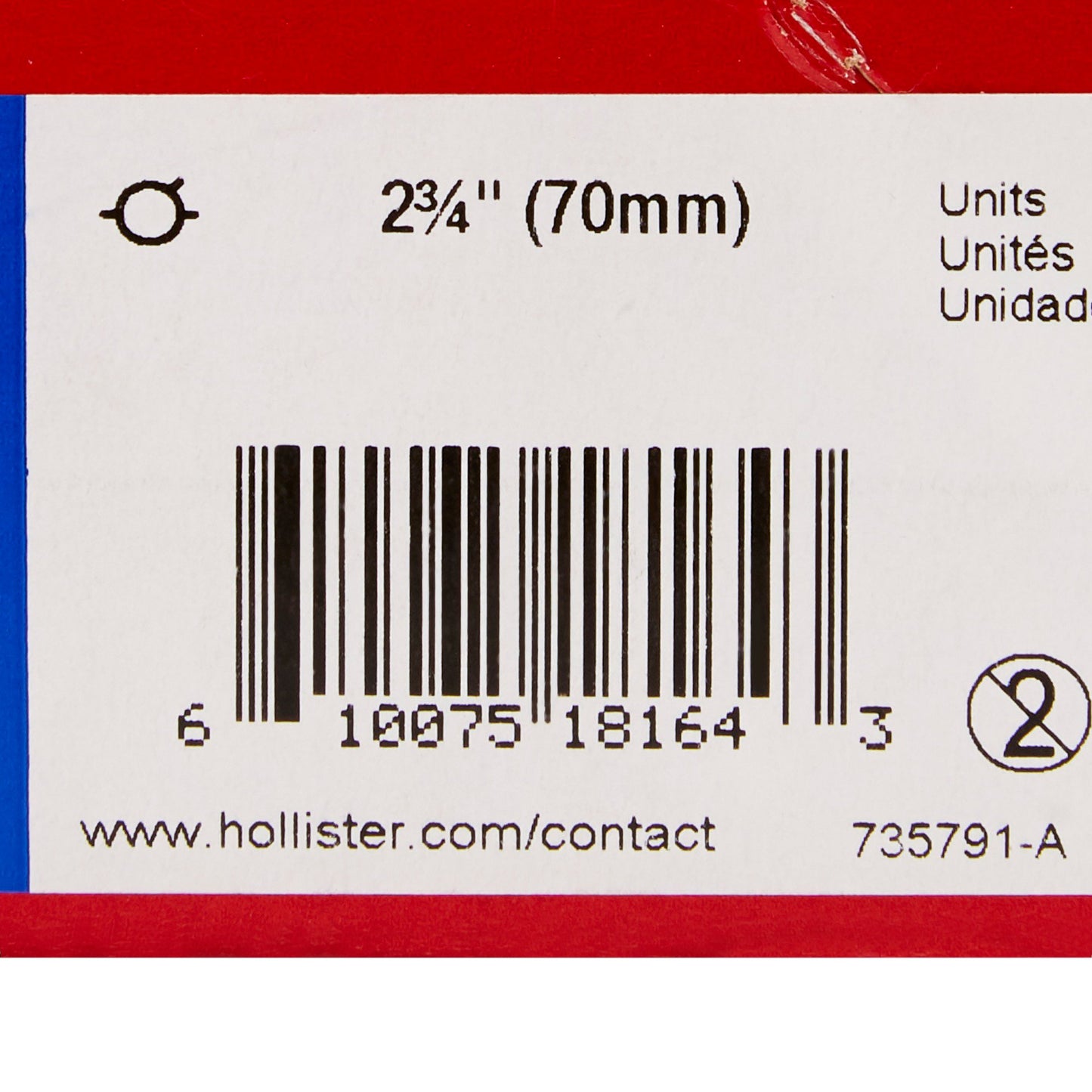 New Image™ 18164 Two-Piece Transparent Ostomy Pouch, Pre-cut to Fit 70 mm, Blue 18164