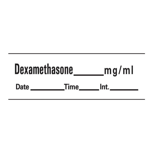 Barkley® Anesthesia Label Tape, Dexamethasone, 1/2 x 1-1/2 Inch AN-132