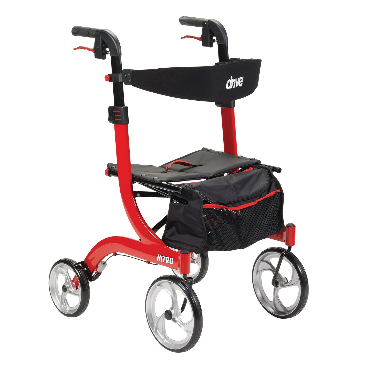 drive™ Nitro Four-Wheel Rollator, Red RTL10266