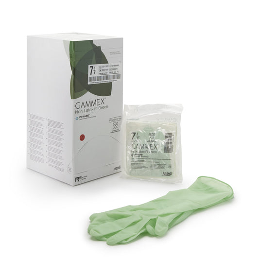 Surgical Glove GAMMEX® Non-Latex PI Green Size 7.5 Sterile Polyisoprene Standard Cuff Length Micro-Textured Light Green Chemo Tested - 20685275