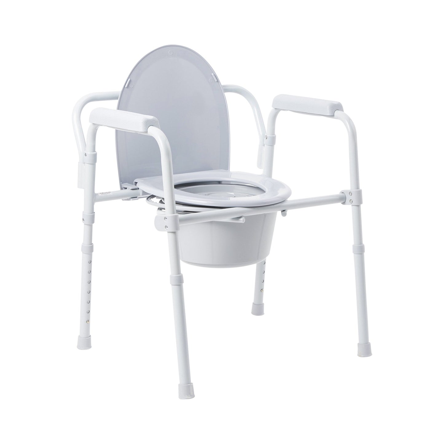 McKesson Folding Fixed Arm Steel Commode Chair, 16-2/3 – 22½ Inch Height 146-11148-4