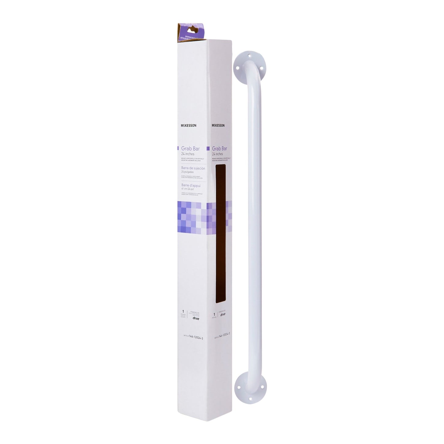 McKesson Wall Grab Bar, White Steel, 24-Inch Length 146-12024-3