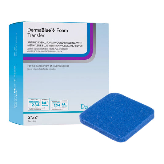 Silver Foam Dressing DermaBlue+™ Foam 2 X 2 Inch Square Sterile - 76020214