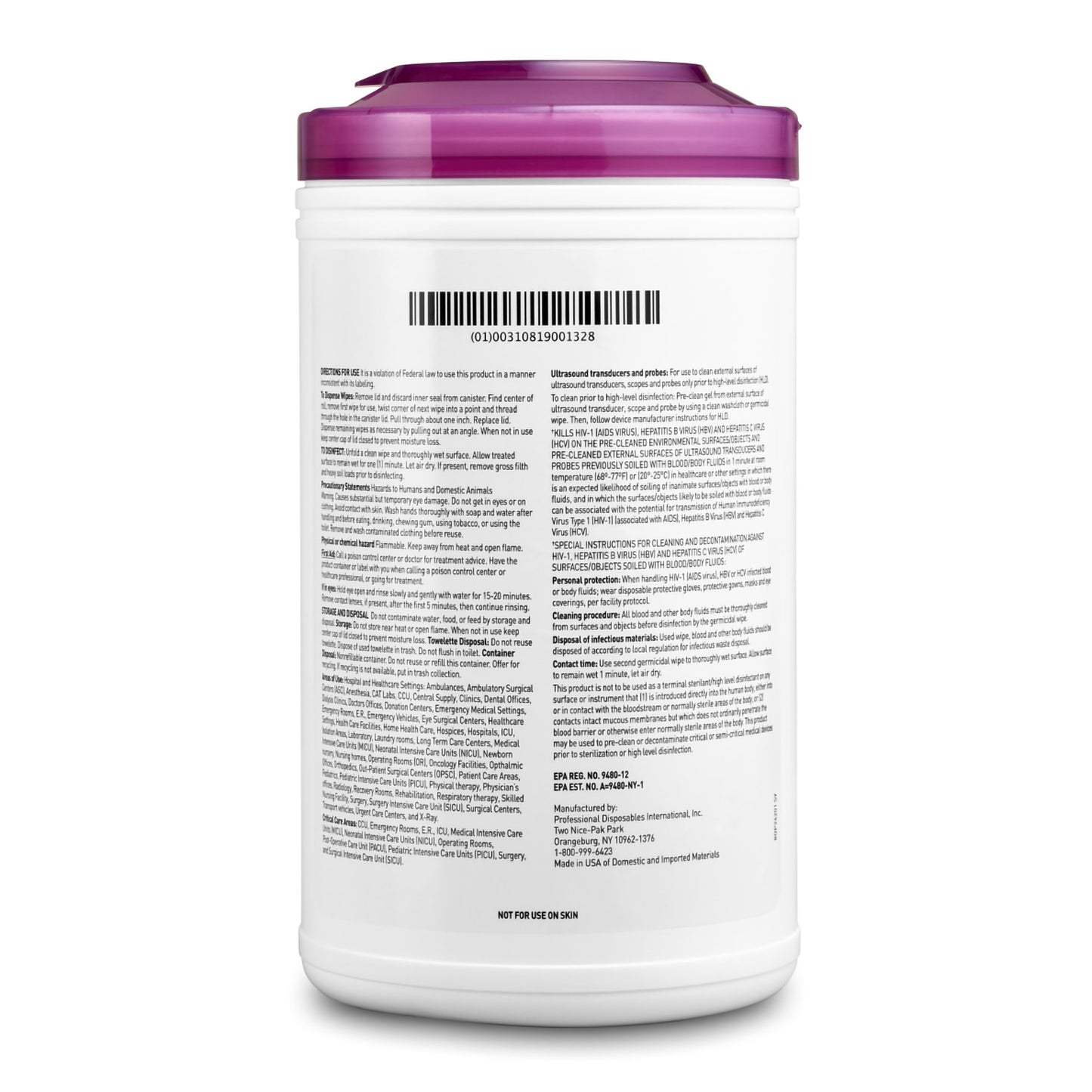 Sani-Cloth® Prime Extra Large Germicidal Disinfectant Wipes, 7.5 x 15 Inch P24284