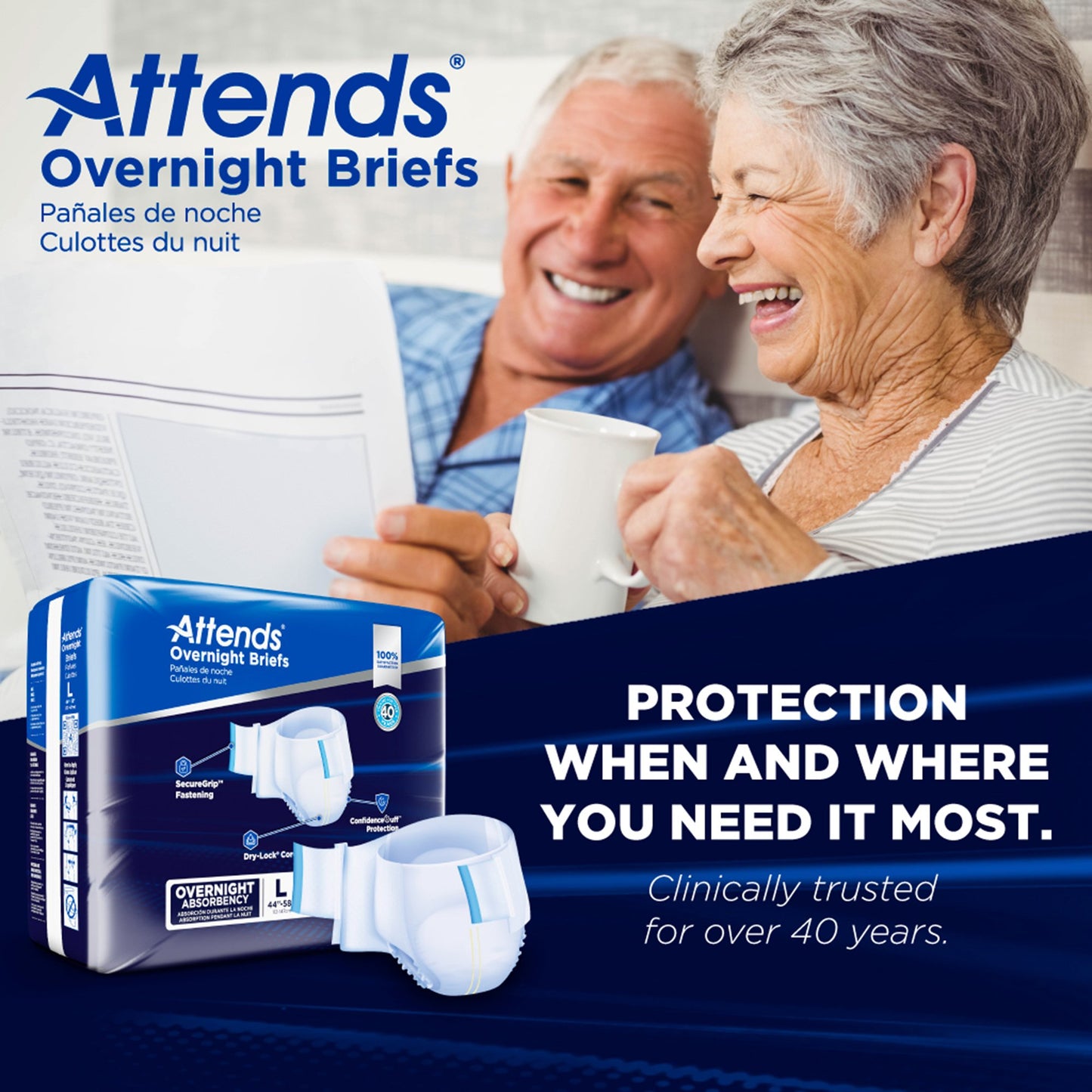 Attends® Briefs with Overnight Protection, Large DDEW30