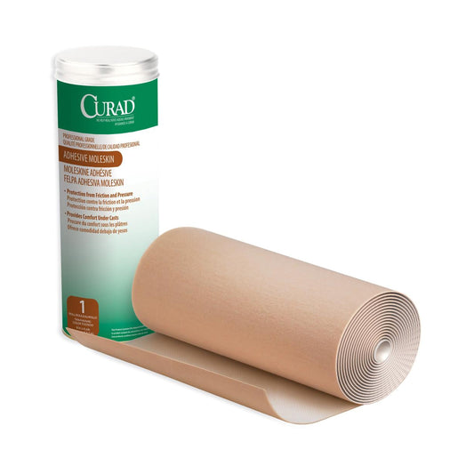 Medline Curad Beige Cotton / Flannel Adhesive Moleskin, 9 Inch x 4 Yard NON5147, Case of 12