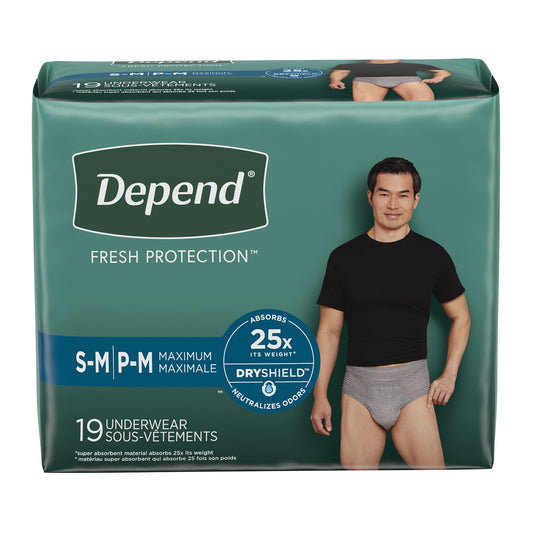 Male Adult Absorbent Underwear Depend® Fresh Protection Waistband Style Small / Medium Disposable Heavy Absorbency - 43616