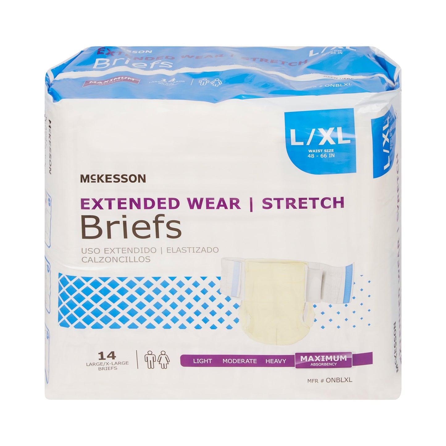 McKesson Extended Wear Maximum Absorbency Incontinence Brief, Large / X-Large ONBLXL