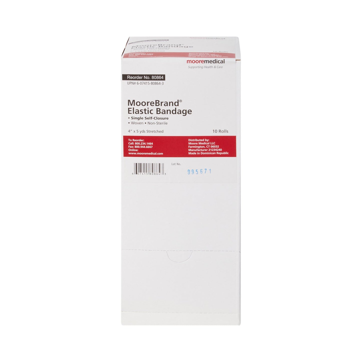 Elastic Bandage McKesson 4 Inch X 4-1/2 Yard Single Hook and Loop Closure Tan NonSterile Standard Compression - 80864