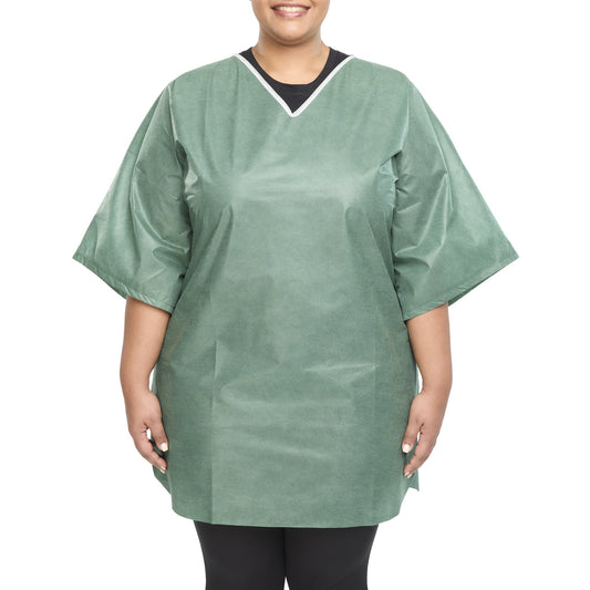 Scrub Shirt 3X-Large Green Without Pockets Short Sleeve Unisex - 64841
