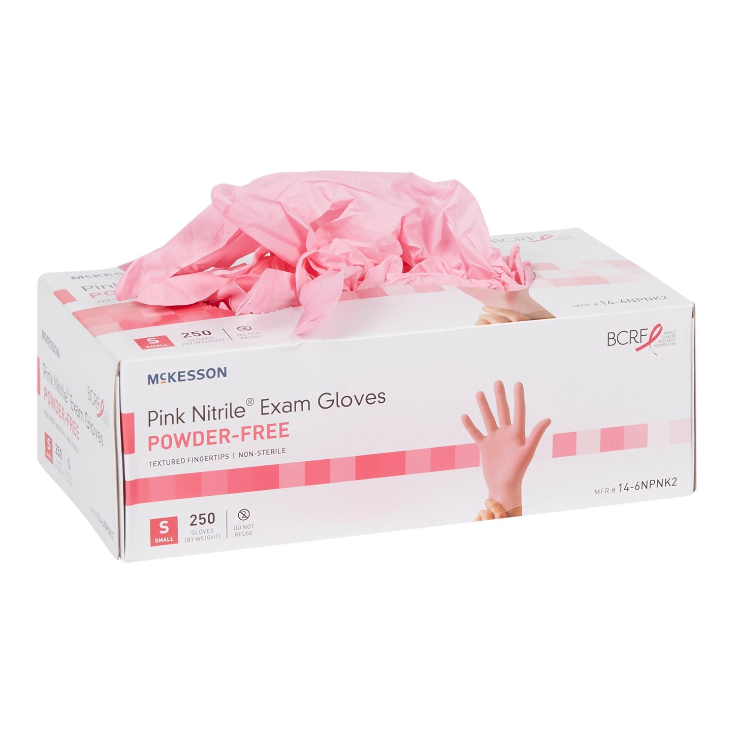 McKesson Pink Nitrile® Exam Glove, Small 14-6NPNK2