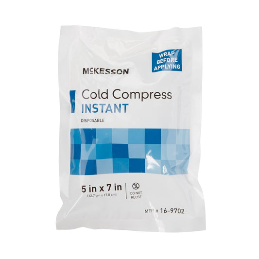 Instant Cold Pack McKesson General Purpose 5 X 7 Inch Plastic / Calcium Ammonium Nitrate / Water Disposable - 16-9702
