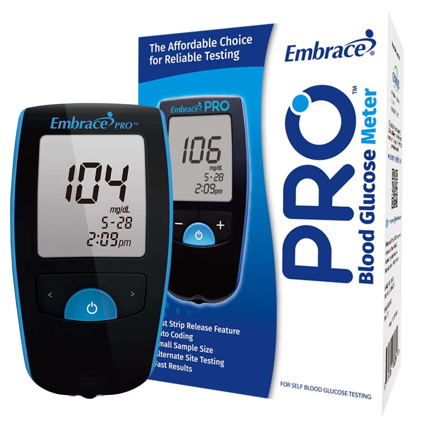 Blood Glucose Meter Embrace® 5 Second Results Stores up to 500 Results No Coding Required - ALL01AM0200