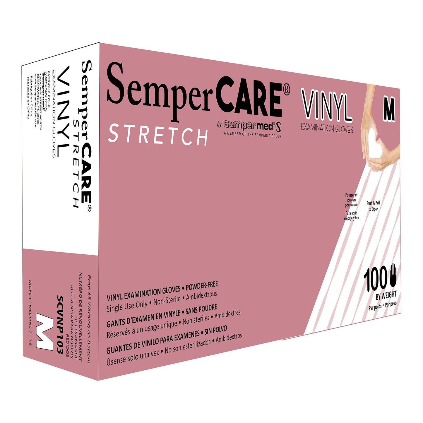 SemperCare® Vinyl Exam Glove, Medium, Ivory SCVNP103