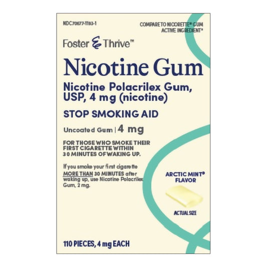 Foster & Thrive™ Nicotine Polacrilex 4 mg (Nicotine) Gum, Arctic Mint Flavor 70677119301
