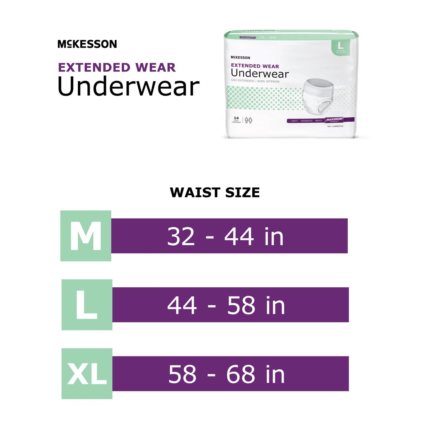 McKesson Extended Wear Maximum Absorbency Underwear, Medium UWEXTMD