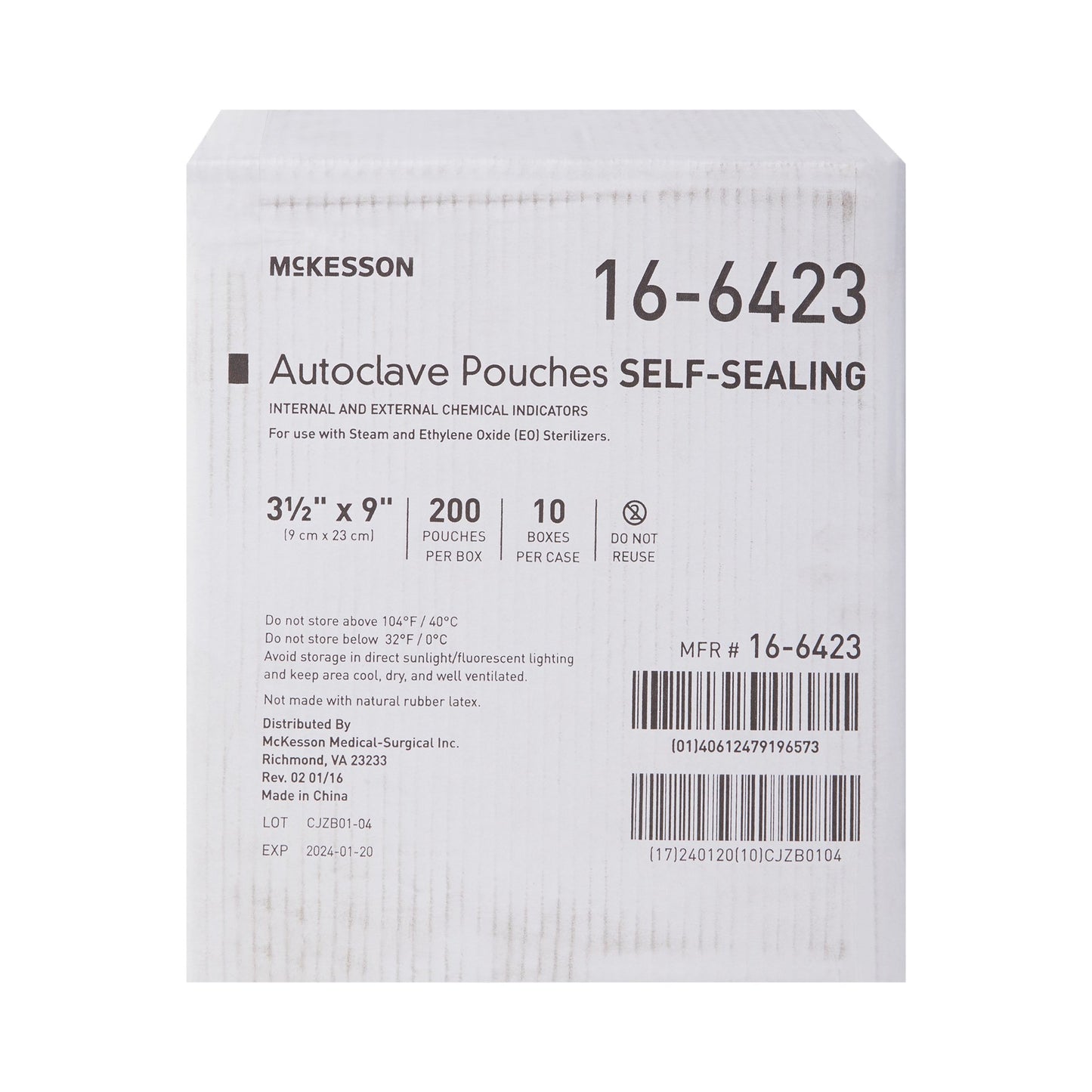 McKesson Sterilization Pouch, 3½ x 9 Inch 16-6423