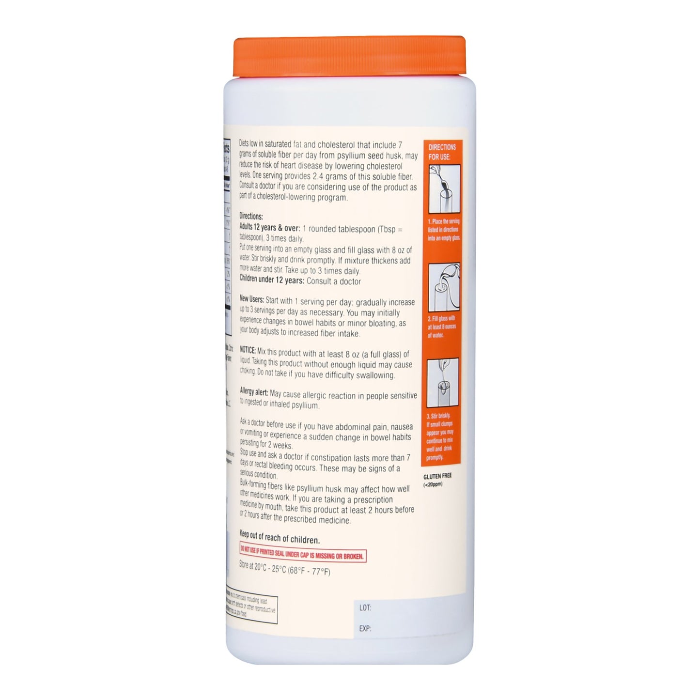 Foster & Thrive™ Fiber Powder Psyllium Husk, Orange Flavor 01093995618