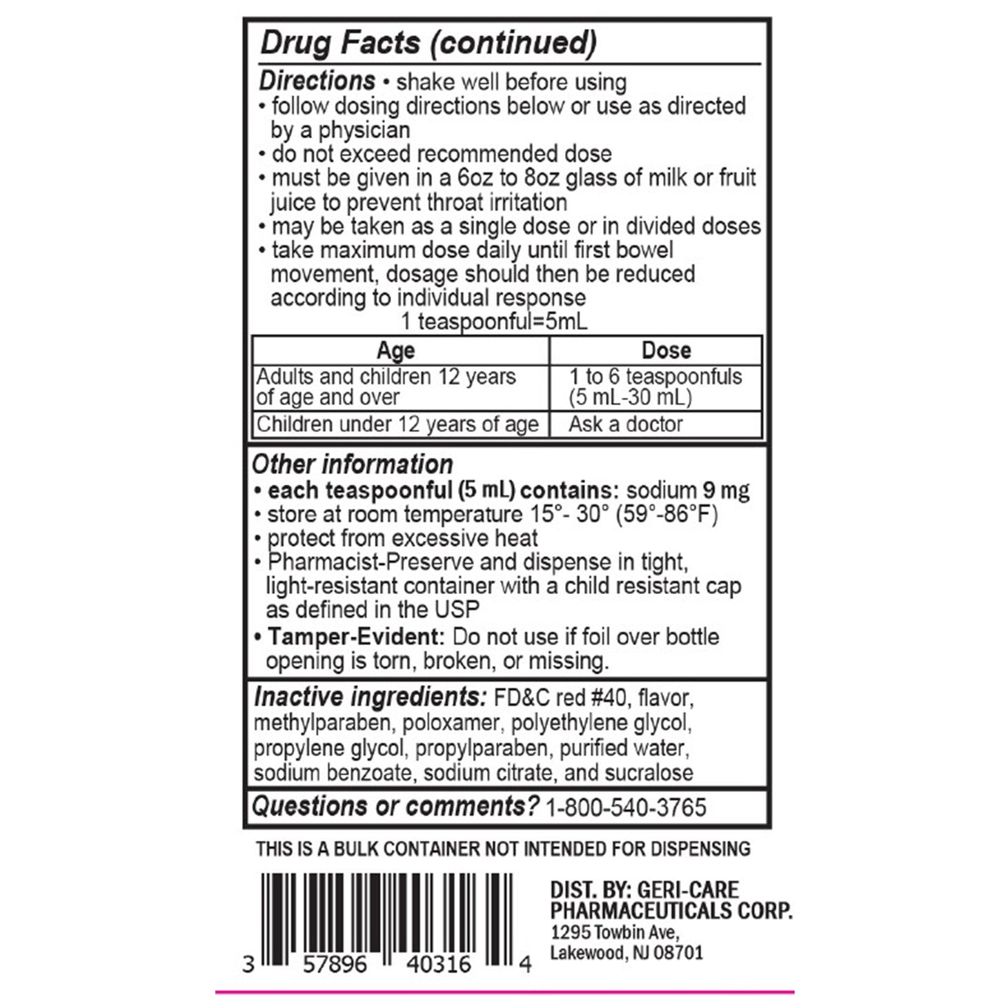 Geri-Care® Docusate Sodium Stool Softener Q402-16-GCP