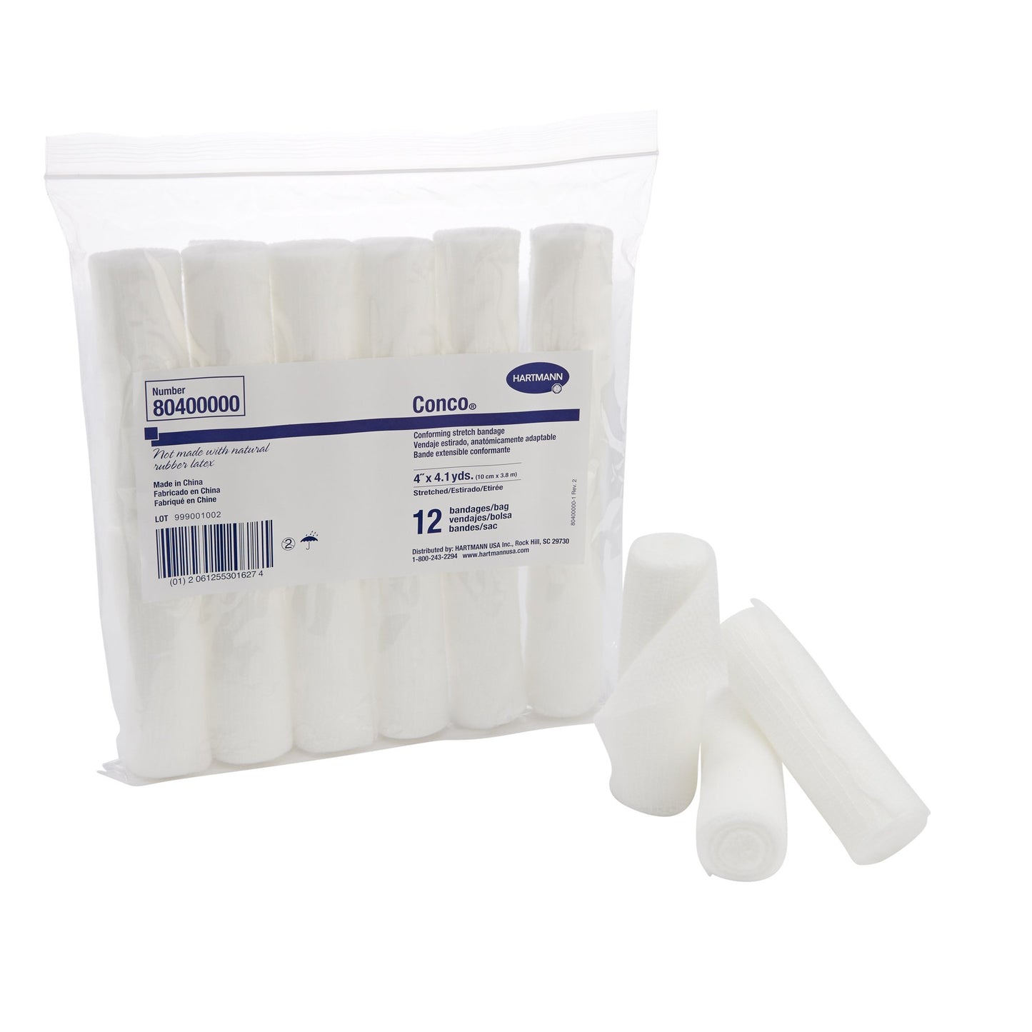 Conforming Bandage Conco® 4 Inch X 4-1/10 Yard 1-Ply NonSterile 12 per Pack - 80400000