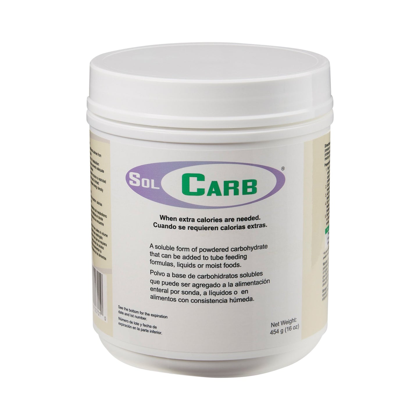 Oral Supplement SolCarb® Unflavored Powder 16 oz. Jar - 7001-N