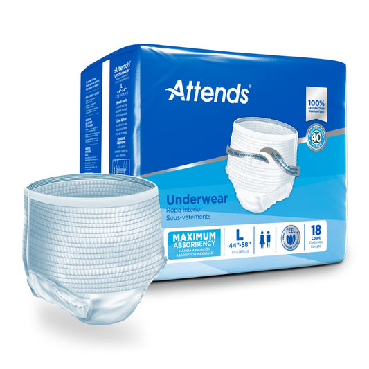 Attends® Care Adult Absorbent Underwear, Heavy Absorbency, Large, White APV30100
