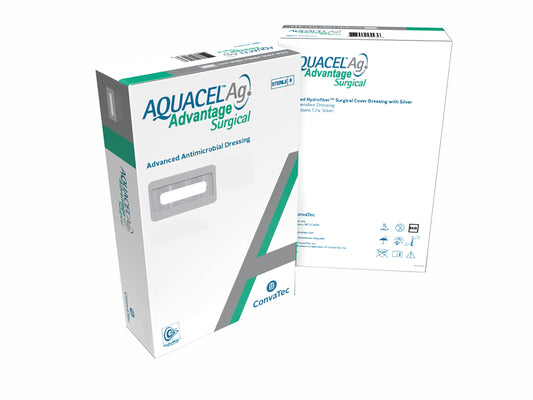 Silver Hydrofiber Dressing Aquacel® Ag Advantage Surgical 3-1/2 X 10 Inch Rectangle Sterile - 422605