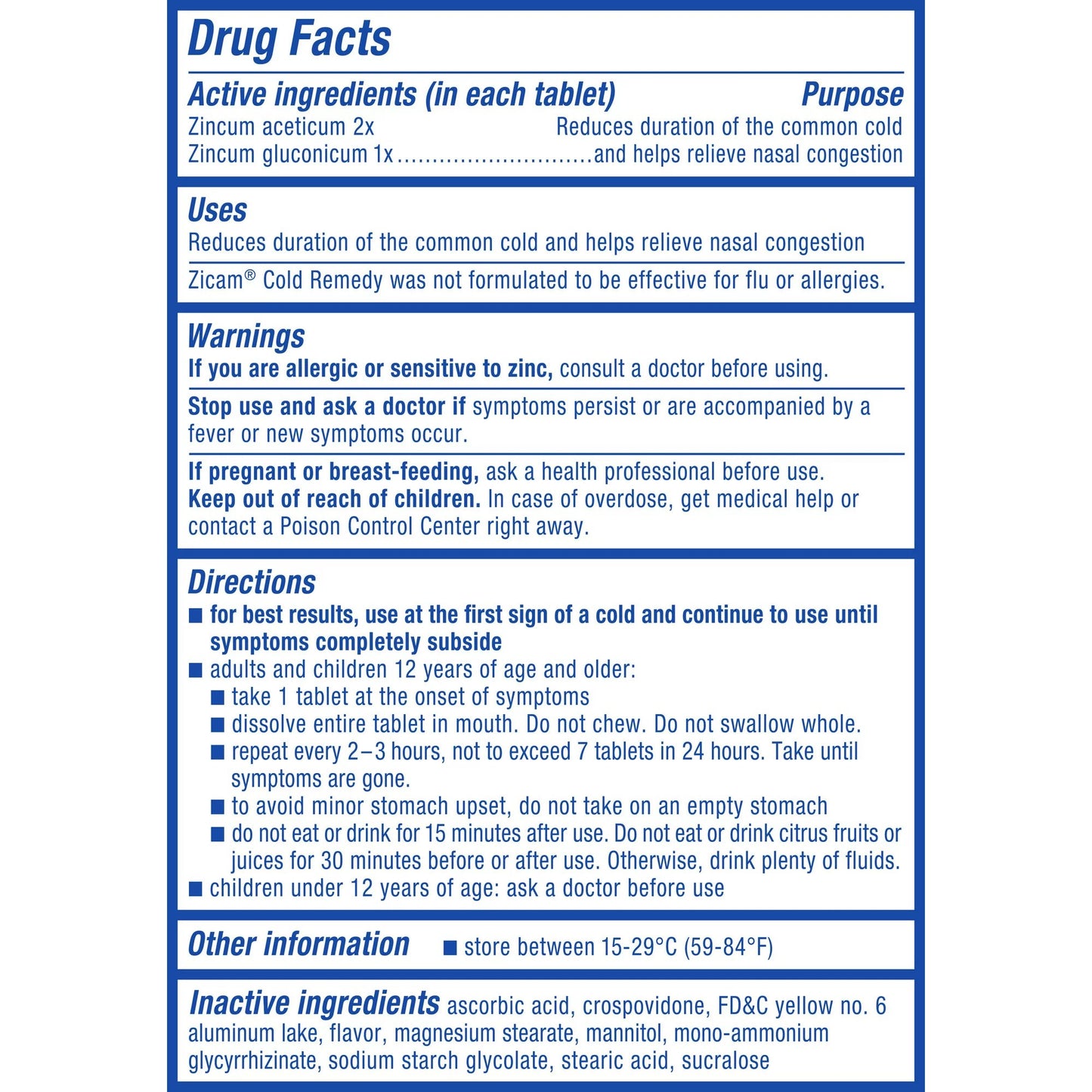 Zicam Cold Remedy RapidMelts Tablets Citrus 62750004410