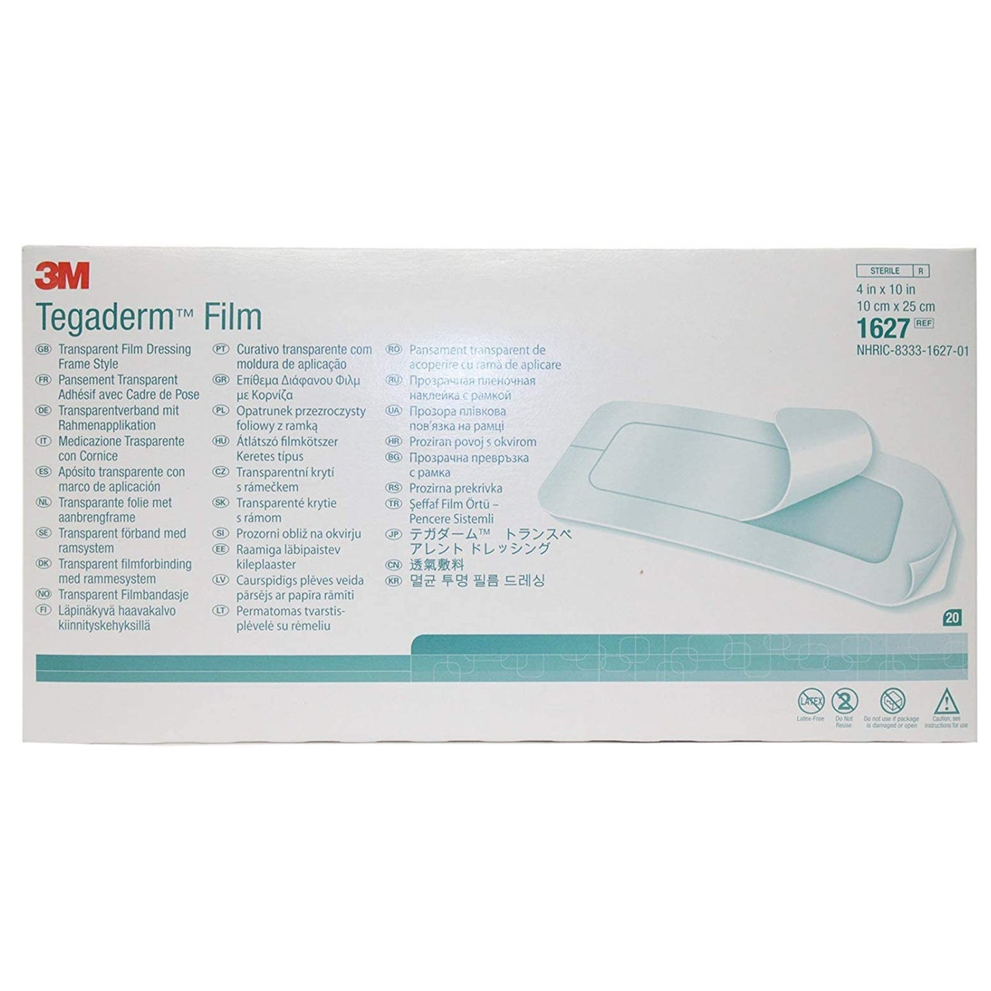 3M™ Tegaderm™ Transparent Film Dressing, 4 x 10 Inch 1627