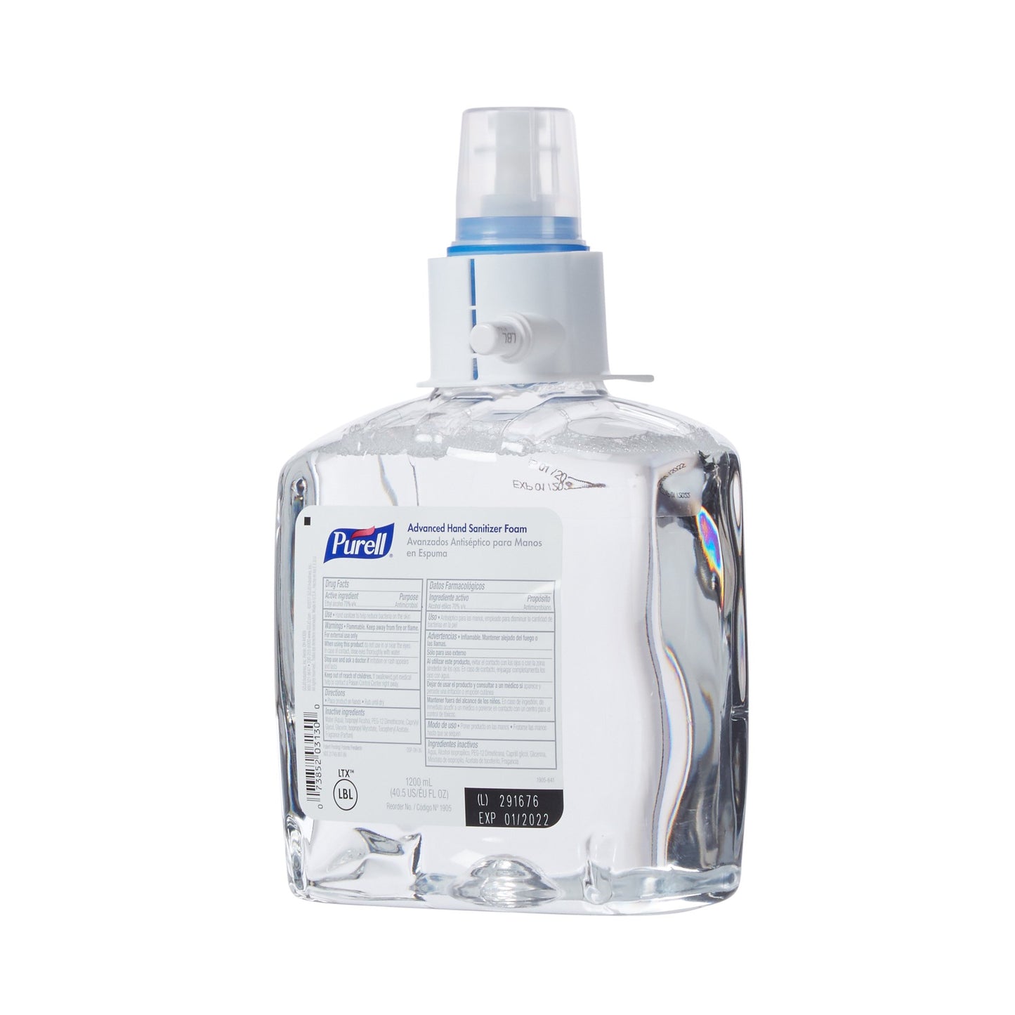 GOJO Purell Advanced Hand Sanitizer Foam, 70% Ethyl Alcohol, 1,200 mL Refill Bottle 1905-02, Case of 2