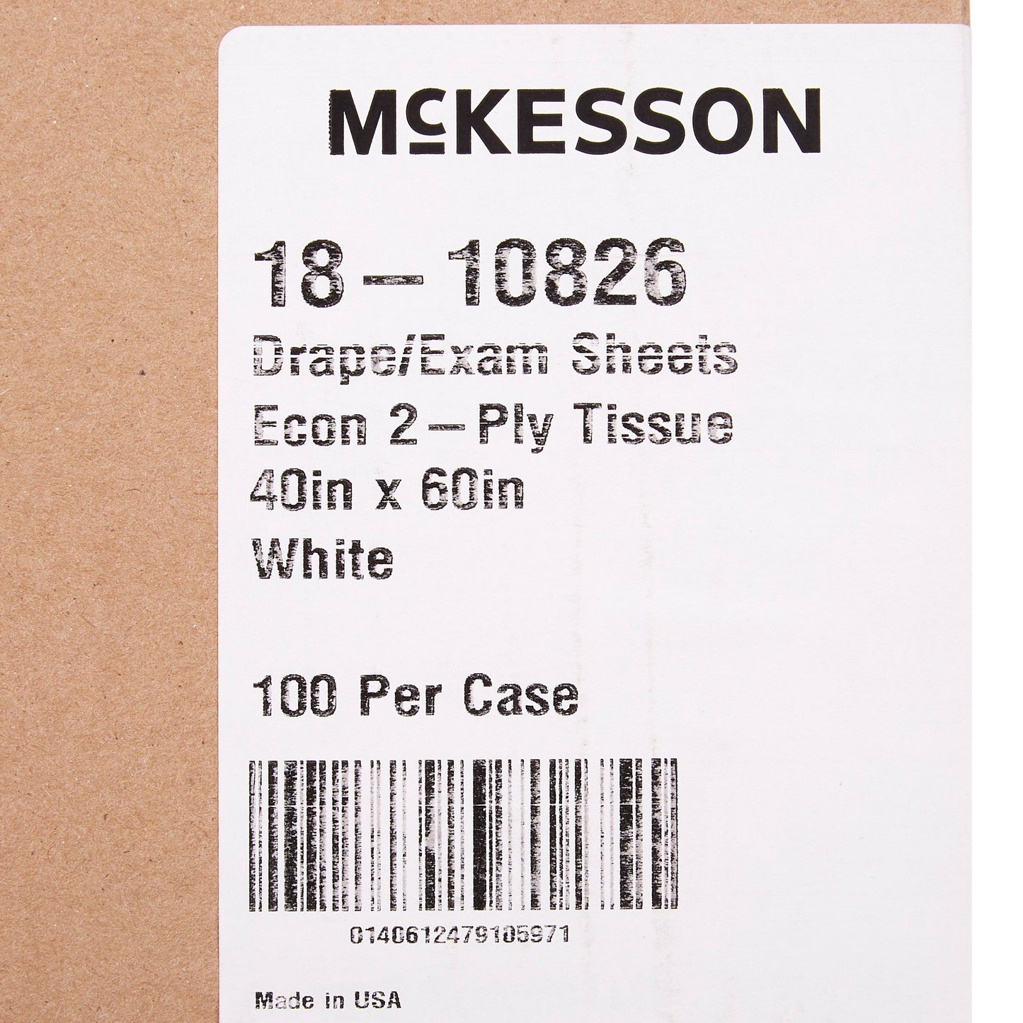 McKesson Nonsterile Physical Exam Drape, 40 x 60 Inch 18-10826