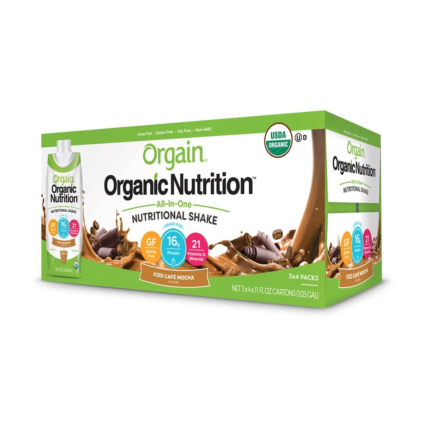 Orgain® Organic Nutrition™ Iced Café Mocha Nutritional Shake, 11-ounce carton 860547000075