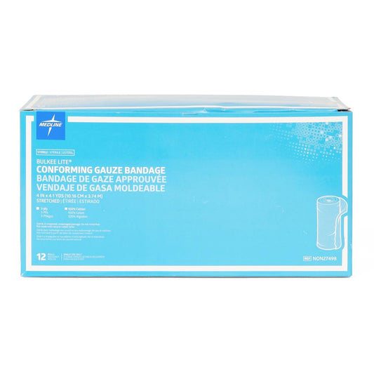 Fluff Bandage Roll Bulkee Lite® 4 Inch X 4-1/10 Yard 3-Ply Sterile 1 per Pack NON27498