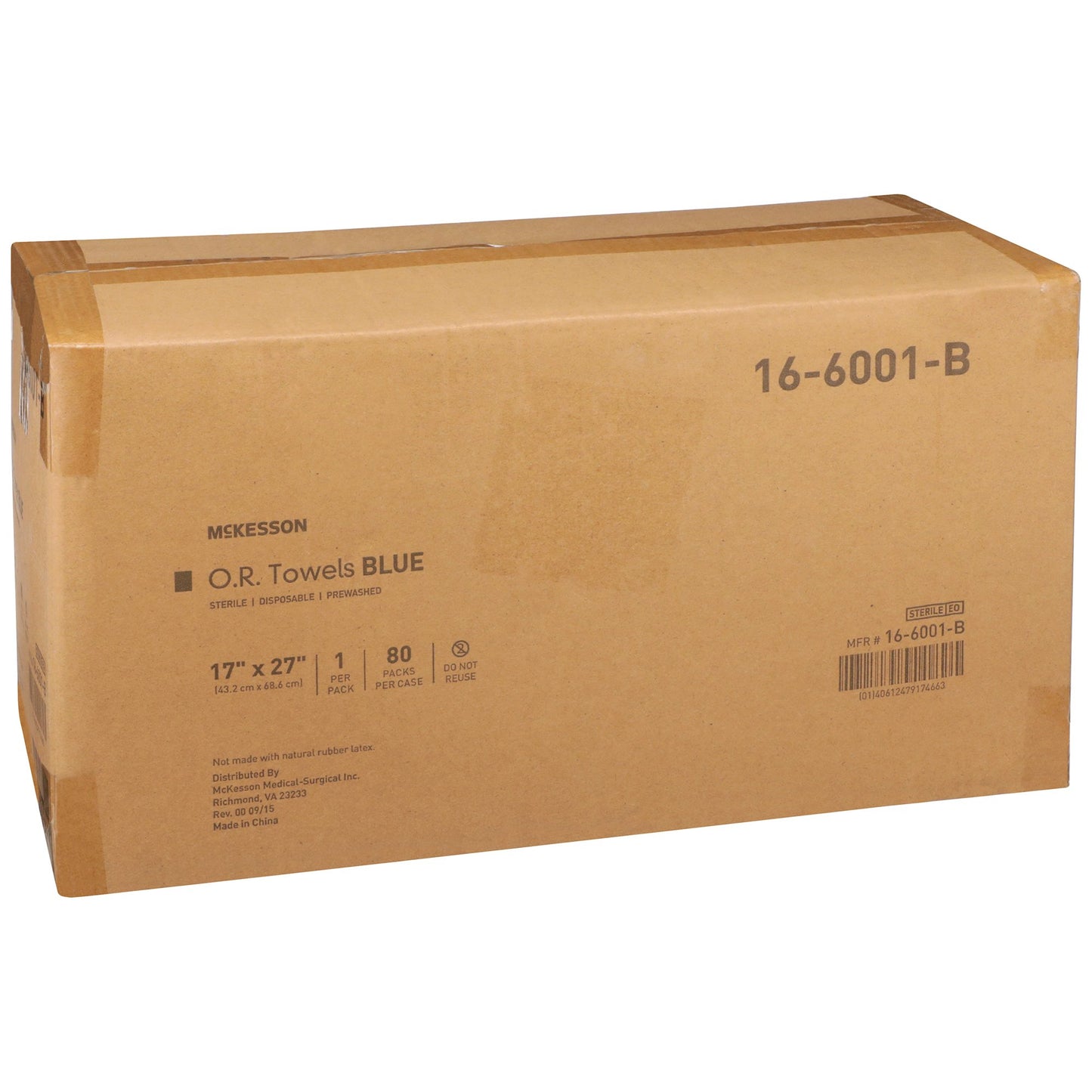 McKesson Sterile Blue O.R. Towel, 17 x 27 Inch 16-6001-B