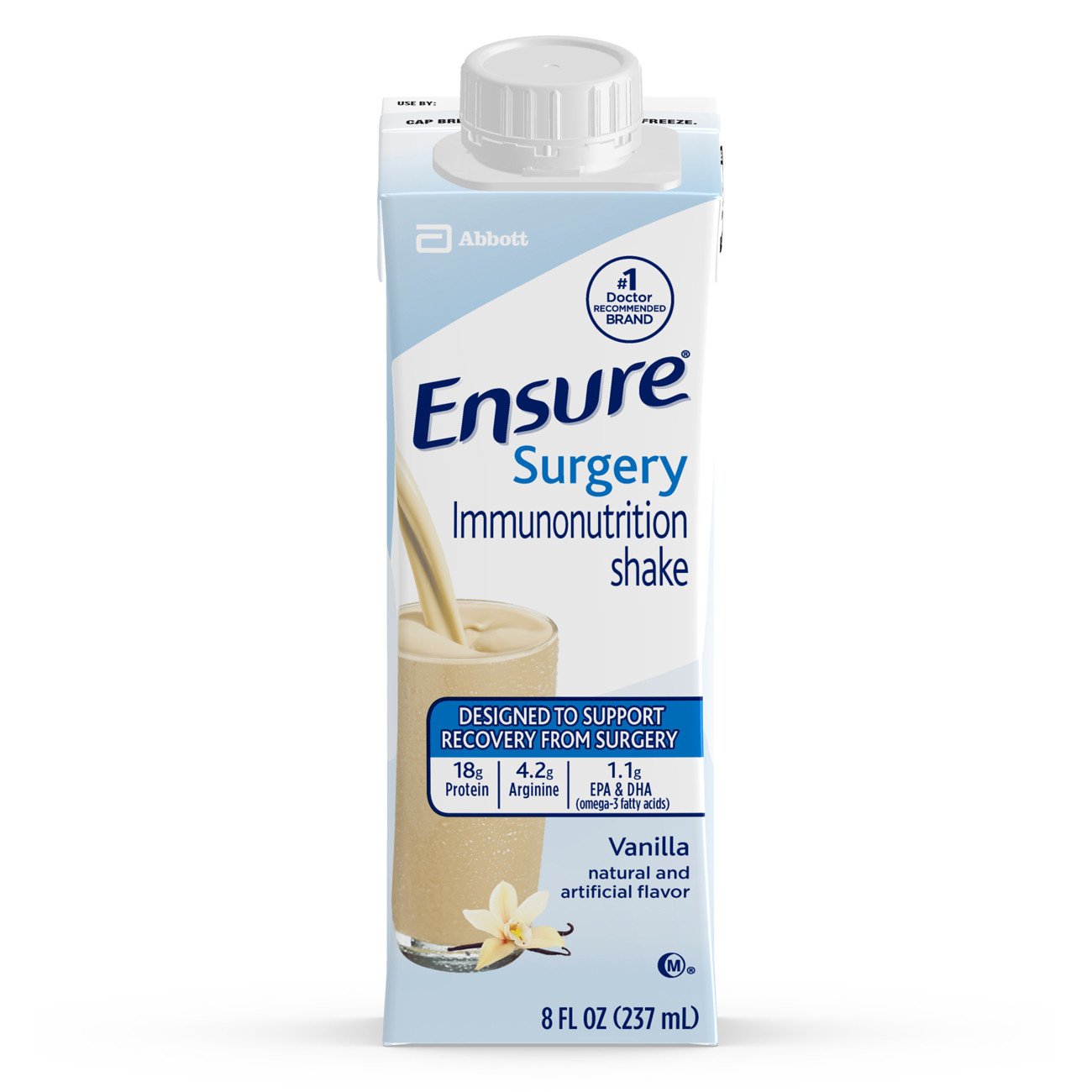 Oral Supplement Ensure® Surgery Immunonutrition Shake Vanilla Flavor Liquid 8 oz. Reclosable Carton - 65047