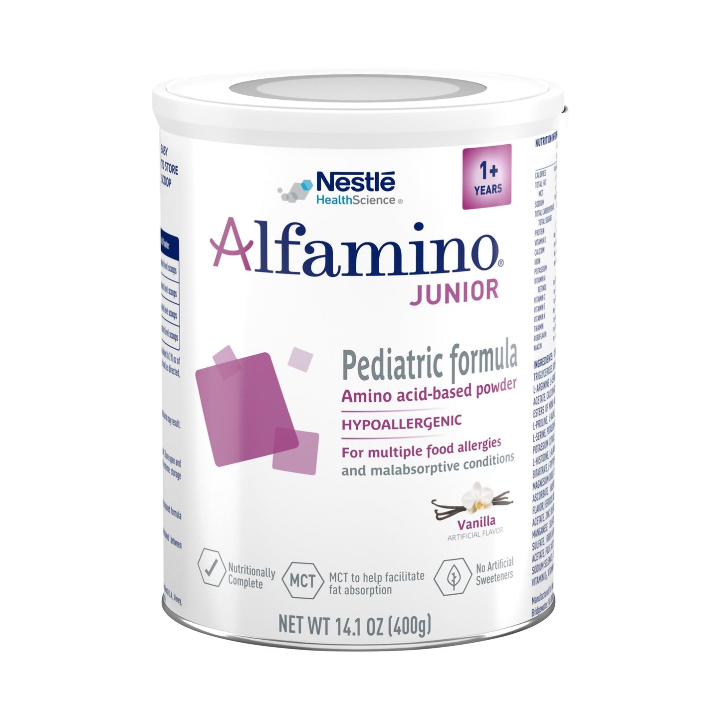 Alfamino® Junior Amino Acid–Based Pediatric Formula, Vanilla, 14.1-ounce can 07613287106070