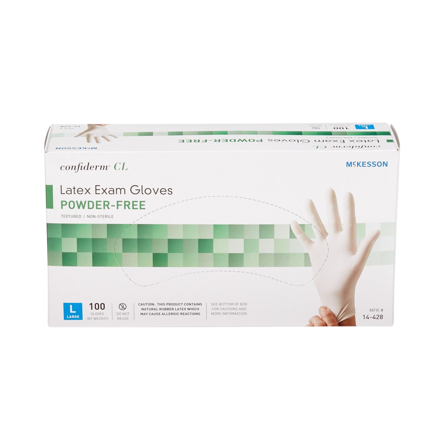 McKesson Confiderm® CL Latex Exam Glove, Large, Ivory 14-428