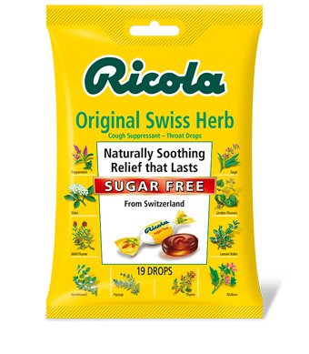 Cold and Cough Relief Ricola® Sugar-Free 4.8 mg Strength Lozenge 19 per Bag - 36602019209