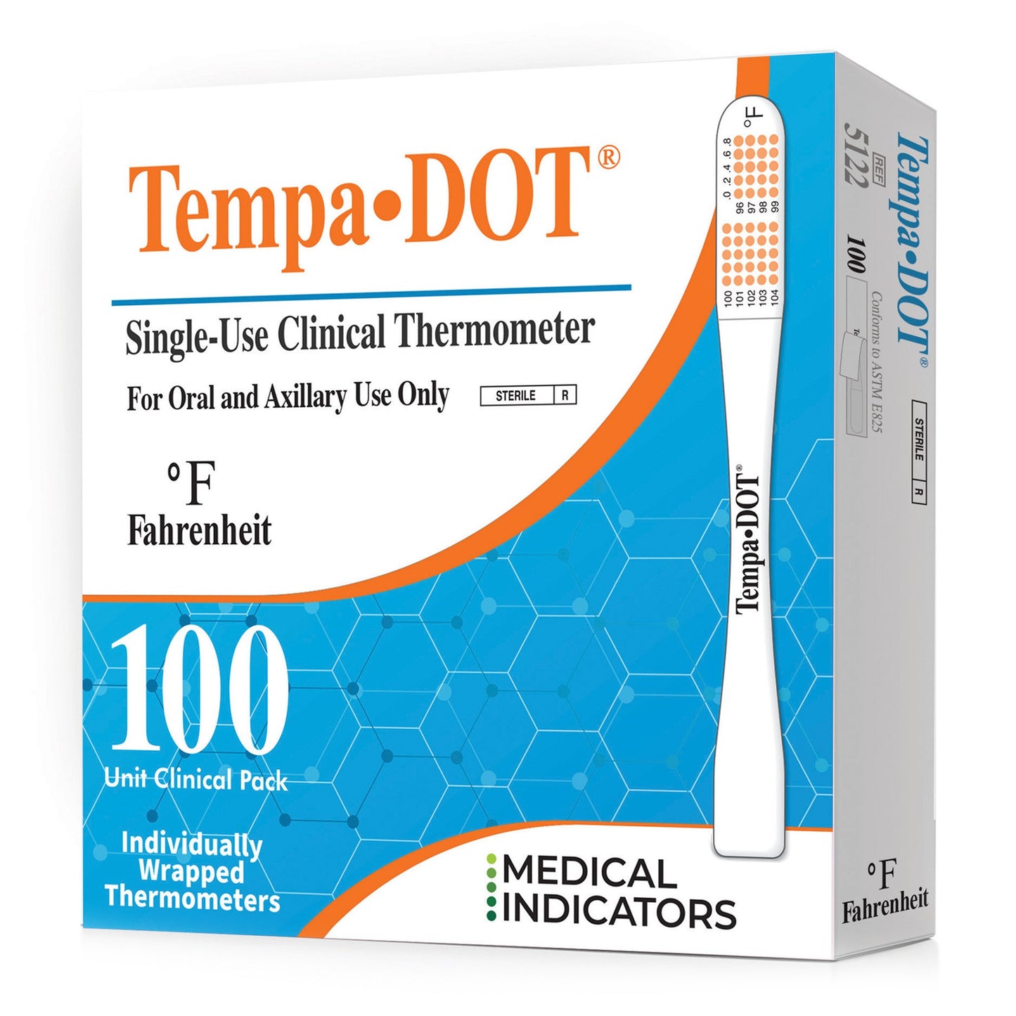 Disposable Oral Thermometer Tempa·DOT™ 99 to 104 °F Color Dots Display - 5122