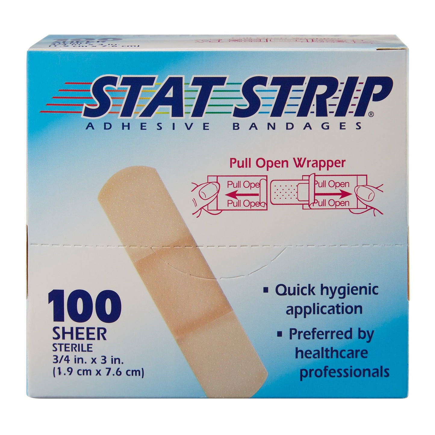American® White Cross Stat Strip® Tan Adhesive Strip, ¾ x 3 Inch 152001