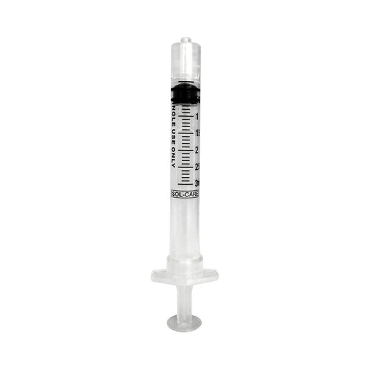 General Purpose Syringe Sol-Care™ 3 mL Luer Lock Tip Retractable Safety - 120006IM