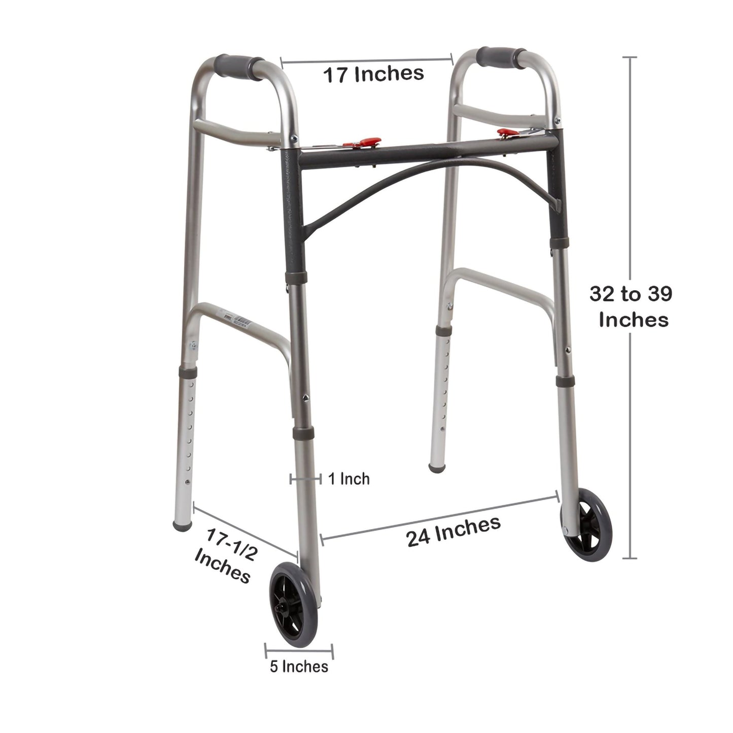 McKesson Folding Walker, Adjustable Height 146-10210-4