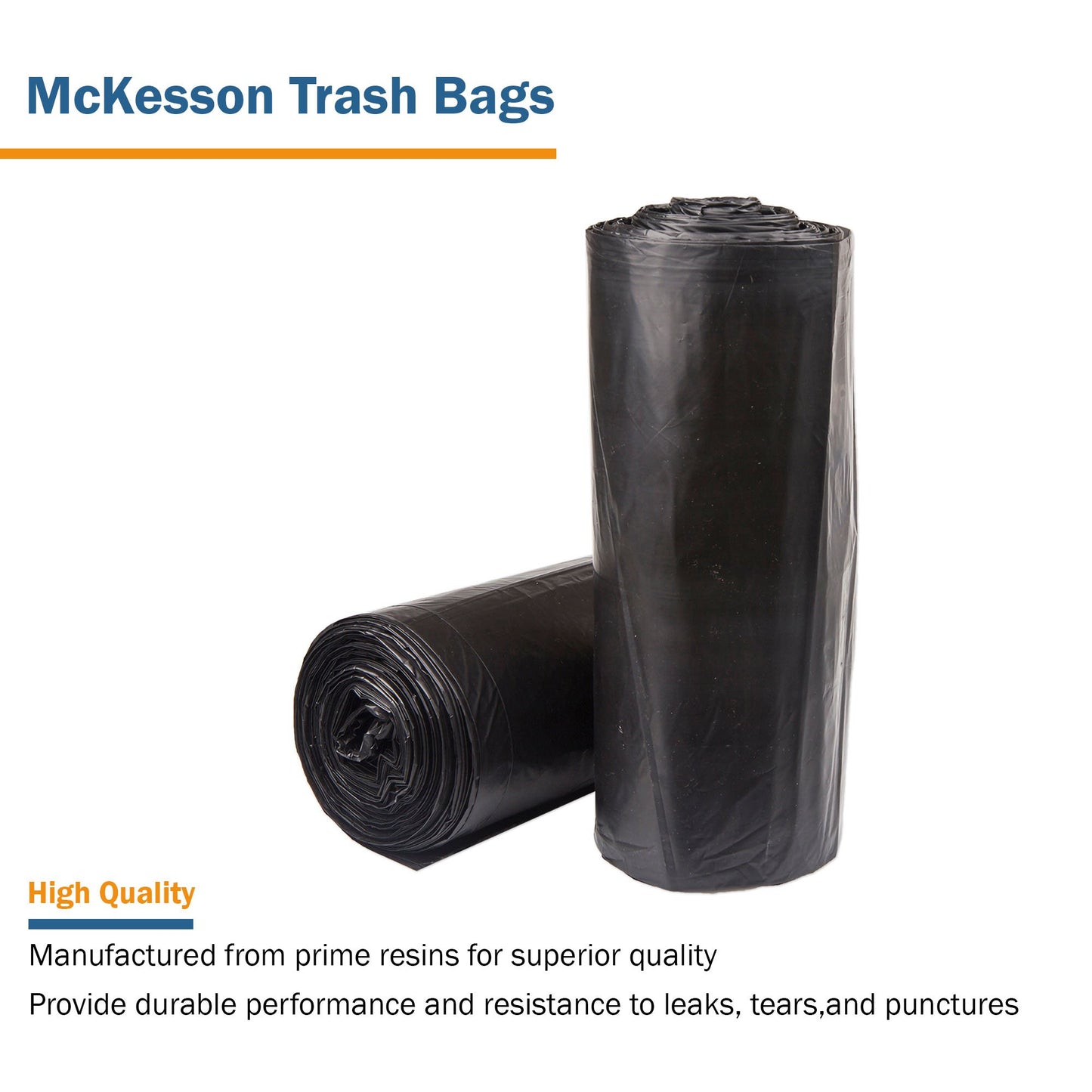 McKesson Super Heavy Duty Trash Bag, Black, 56 gal. SL4347150K
