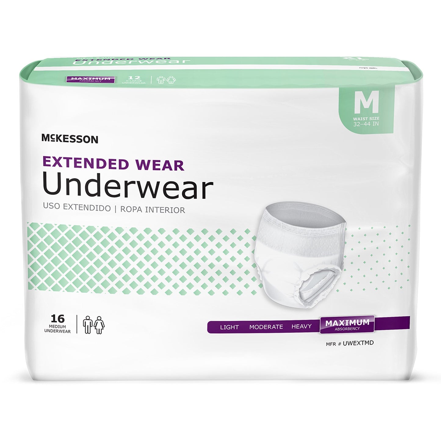McKesson Extended Wear Maximum Absorbency Underwear, Medium UWEXTMD
