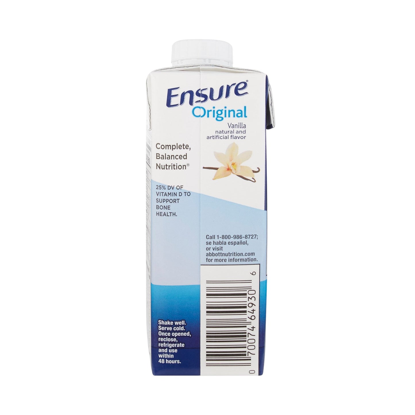 Oral Supplement Ensure® Original Therapeutic Nutrition Shake Vanilla Flavor Liquid 8 oz. Reclosable Carton - 64931