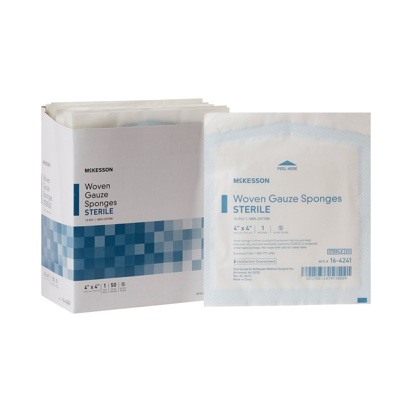 McKesson Gauze Sponge 4" x 4" Sterile - 16-4241