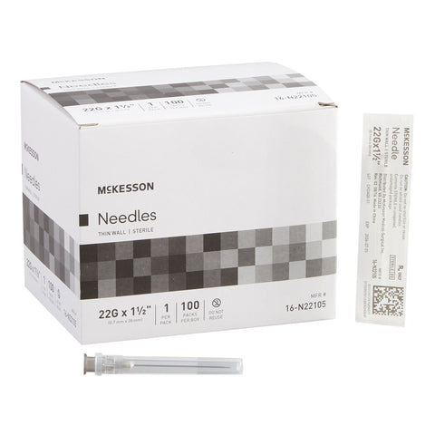 McKesson Hypodermic Needle 22G x 1-1/2" - 16-N22105