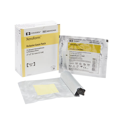 Cardinal Xeroform Occlusive Xeroform Petrolatum Impregnated Dressing 2 x 2 inch 8884433400, 1 Each